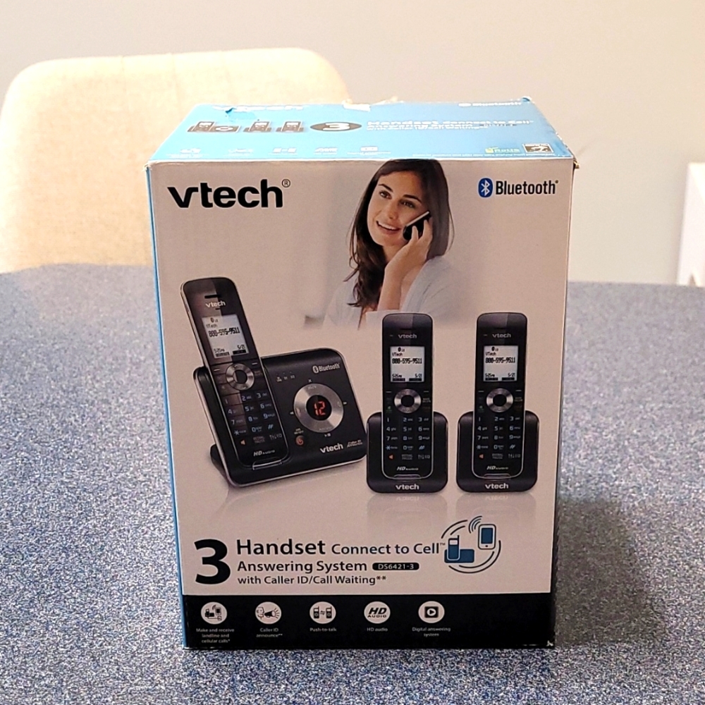Vtech 3 Handset Connect to Cell and DECT 6.0 Cordless Headset